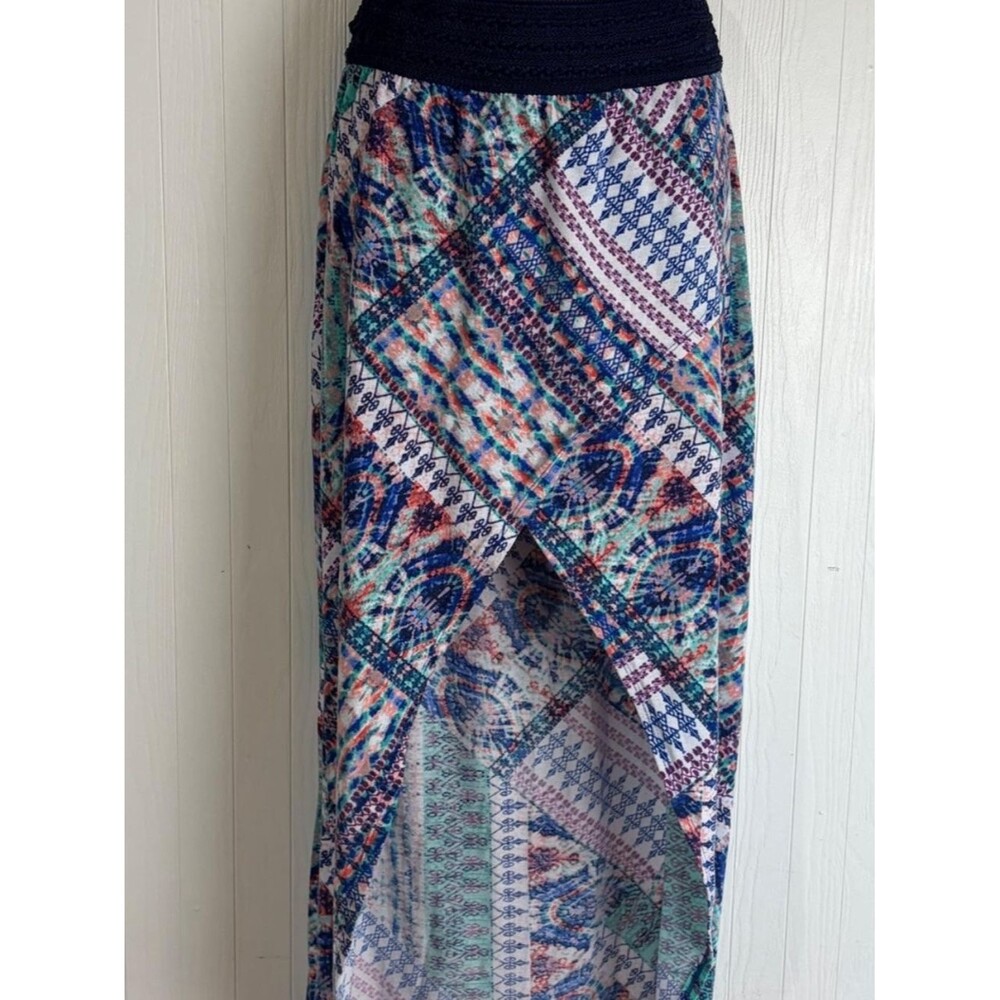 Medium Vanity High Low Skirt Multicolored Printed Pattern